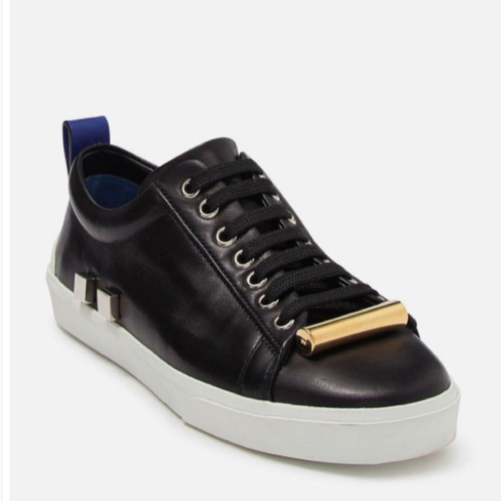 Stuart Weitzman Black and Gold Sneakers